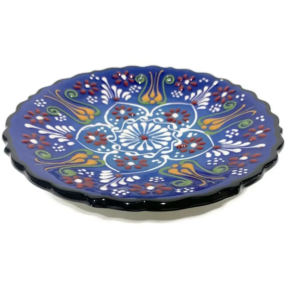 Pintado a Mano Hand Painted Ottoman Floral Plate Multicolor 7
